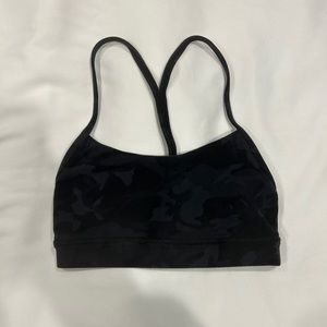 Lululemon Black Camo Flow Y Bra Nulu